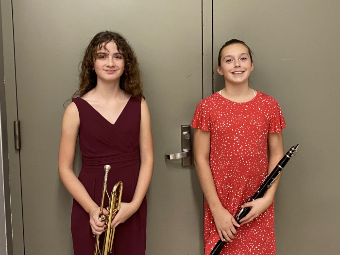 Band students Helen Harris and Claire Willson represented Sandy Creek at the All-County Music Festival in Fulton. 