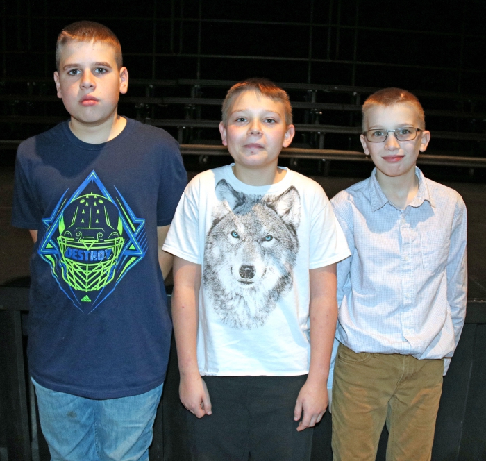 Sandy Creek’s top spellers are pictured left to right: Luke Yerdon, 1st place; Robbie Patterson, 2nd place; and Matt Trudell, 3rd place. The top two will advance to the next level of the Scripps Spelling Bee.