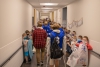 Sandy Creek Elementary students line up to support their fellow classmates during the recent homecoming celebration.