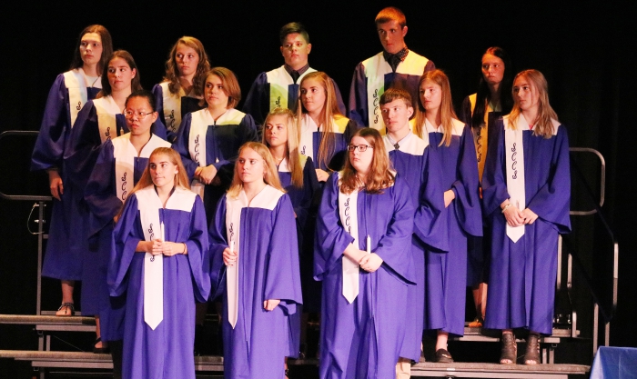 Pictured are the inductees during the recent National Honor Society ceremony at the Sandy Creek High School auditorium.