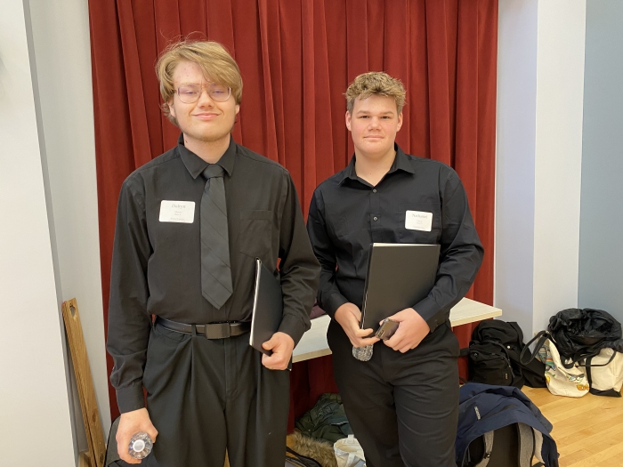Daltyn Landas and Nathaniel Curry were the Sandy Creek chorus students selected to perform at the All State Music Festival in Potsdam. 