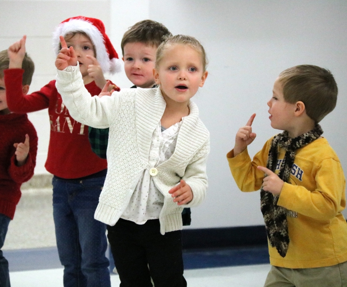 The pre-kindergarten performance at Sandy Creek Elementary School featured students singing and performing several holiday favorites to ring in the season.