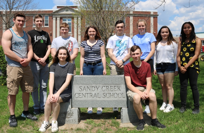 Sandy Creek High School Class of 2018 top 10 students.