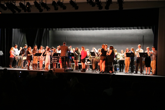 The finale featured a full ensemble of band members from 7-12 grades from the Middle and High School Concert Bands. 