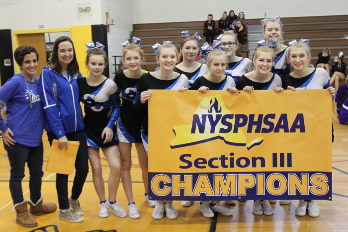 Sandy Creek Varsity Competitive Cheer Team took the title of Section III Class C Champions!