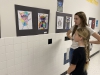 Sandy Creek high school and elementary school students comparing artworks during the school’s Monster Project.