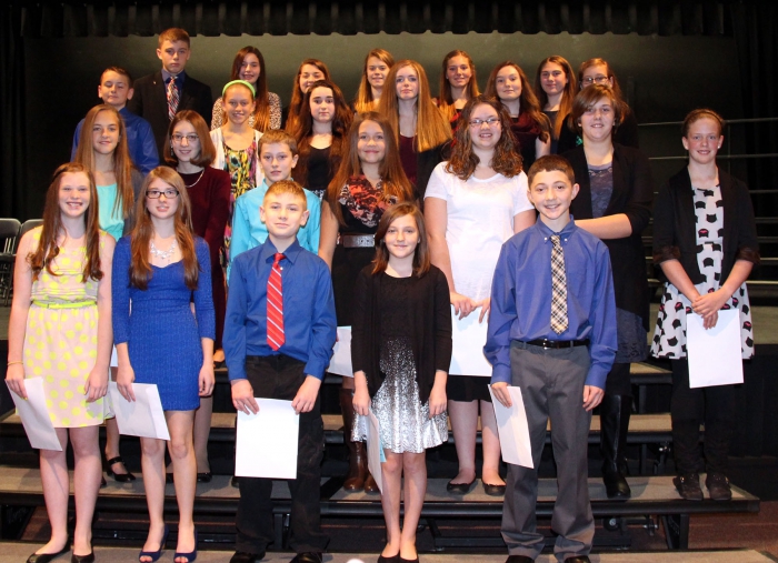 Sandy Creek Middle School National Junior Honor Society members are pictured following the induction ceremony of new members.