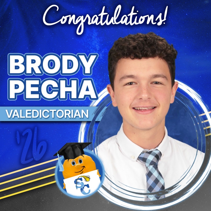 Brody Thomas Pecha, Valedictorian